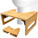 TFCIOD Folding Toilet Stool Adult Bamboo Bathroom Stool Wooden Toilet Stool Step Stool Poop Stool Wooden Stool for Constipation Potty Aid (42 x 28 x 18 cm)