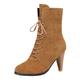 Women's Size 39 Up Belt Buckle Ankle Heel High Boots Women's Lace Boots Fashion Women's Boots Däumling 41, Brown 1, 6 UK