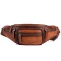 Myunxui Genuine Leather Fanny Pack Waist Bag for Men Women Hip Bum Bag Travel Pouch, #20Brown, 35x11x13cm/13.77x4.33x5.12inches(L*W*H), Vintage