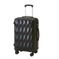 Fashion Rolling Luggage Silent Wheels Travel Suitcase Trolley Case Leather Suitcase Black 22"