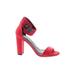 Wild Diva Heels: Red Solid Shoes - Women's Size 8 1/2 - Open Toe