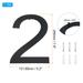 8" Screws Fixed House Numbers for Outside Stick On, 1 Set - Black