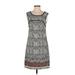 Max Studio Casual Dress - Shift Scoop Neck Sleeveless: Gray Dresses - Women's Size Small