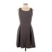 Everly Casual Dress - Mini: Gray Solid Dresses - Women's Size Medium