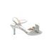 Charter Club Heels: Silver Shoes - Women's Size 10 - Open Toe