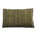 Ahgly Company Patterned Indoor-Outdoor Antique Bronze Green Lumbar Throw Pillow