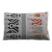 Ahgly Company Patterned Indoor-Outdoor Off White Beige Lumbar Throw Pillow