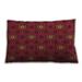 Ahgly Company Patterned Indoor-Outdoor Blood Red Brown Lumbar Throw Pillow