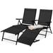 Set of 2 Outdoor Patio Chaise Recliner Lounge Chairs