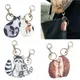 Porte-clés personnalisé pour la fête des mères 2 pièces porte-clés animaux assortis chat raton