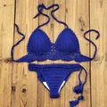 Maillot de bain crocheté à la main pour femmes 10 pièces sexy haut court push-up bikini