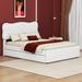 Red Barrel Studio® Pihu Platform Storage Bed Upholstered/Linen in White | 44.1 H x 62.2 W x 83.9 D in | Wayfair 5075680CC6E84BC28053D85DF9363E8E