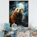 Millwood Pines Portrait Of A Moonlight Bear On Mountain On Canvas Print Canvas, Cotton in Blue/Brown | 20 H x 12 W x 1 D in | Wayfair