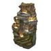 Loon Peak® 41"H Floor Rock Mountain Fountain w/ LED Lights in Gray | 41 H x 16 W x 24 D in | Wayfair 01BF5A84717045A19BC024EC9501B704