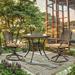 World Menagerie 2-Person Round Patio Outdoor Dining Set Bistro Set For Garden, Balcony, Courtyard & PoolsideSet Of 3 in Brown | Wayfair
