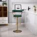 Everly Quinn Dunamoy Swivel Adjustable Height Stool Leather/Metal/Faux leather in Green | 22 W x 20 D in | Wayfair 5C3A99667D664496AA0D433B8EAC4096