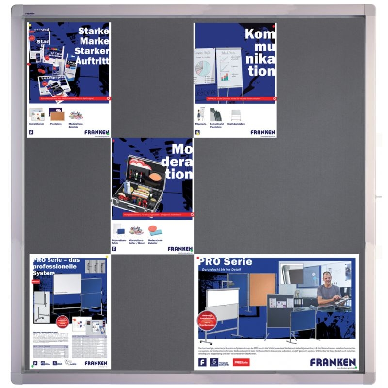 FRANKEN Schaukasten ECO für 4x DIN A4, Filz-Rückwand, grau Image