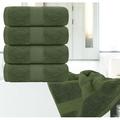 White Classic Luxury Bath Towels Large Pack of 4 Hotel Quality Bathroom Towel 27 x 54 Set Dark Green Shower Cotton Towels 4 Pack Large Thick Plush Bath Towels in Fern Green 700 Gsm For Body Hair