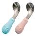 Feeding Spoon Baby Food Silicon Utensils Kids Dinnerware Learning Spoons Child 2 Pcs