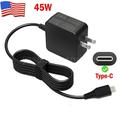 45W Wall Adapter USB Type C AC Adapter Laptop Charger For Dell HP ASUS