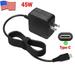 45W Wall Adapter USB Type C AC Adapter Laptop Charger For Dell HP ASUS