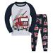 Baozhu Boys Girls Pajamas Set Fire Truck Print PJs Set Cotton Long Sleeve Sleepwear Set Christmas Halloween Birthday Gifts