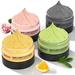 4 Pcs Turmeric Vitamin C Clay Mask Set Green Tea / Dead Sea Mud Mask Rose Clay Facial Mask for Skin Care Deep Cleansing Moisturizing and Refining Pores (240g in Total)