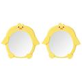 Little Yellow Duck Mirror Cartoon Shaped Desktop Wall-mounted Cosmetic No Punch Office 2 Pieces Make up Plastic Vanity Table Dresser for Living Room