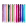 Desertasis color hair extensions rainbow hair synthetic straight hair Colored Hair Extensions Rainbow Hair Synthetic Straight Hair Extensions For Women Girls Kids Gift Multi-Colors Party