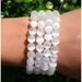 Genuine Selenite 8m Beads Healing Balance Reiki Stretch Women Men Bracelet Gifts