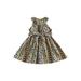 Peyakidsaa Cute Sleeveless Flower Print A-line Dress with Belt for Baby Girls