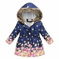 AnuirheiH Girl s Winter Coat Jacket Hooded Kids Toddler Flower Print Parka Outwear Warm Cotton Puffer Hooded Jacket
