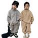 Godderr Toddler Baby Pullover Sweatsuit Outfits 2PCS Winter Fleece Top+ Jogger Pants Infant Thicken Unisex Pullover Workout Clothes for 9M-9Y
