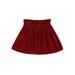 Toddler Baby Girl Velvet Skirt Elastic Pleated Mini Skirt High Waist A-Line Skirt Christmas Fall Winter Outfit