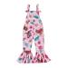 jxxiatang Girls Romper Summer Sleeveless Square Neck Floral Print Jumpsuit