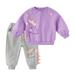 DkinJom the boys fall outfits Toddler Kids Baby Boy Girl Cartoon Long Sleeve Sweatshirt Pullover Tops Sweatpants Cute Clothes 2PCS Tracksuit Outfits Set