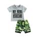 Huakaishijie Infant Boy Shorts Suit with Short Sleeve Tops and Camouflage Shorts