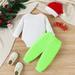 eczipvz Baby Girl Clothes Baby Girls Boys Pants Sets Long Sleeve Letter Print Romper Green Pants Santa Little (White 6-9 Months)