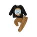TheFound Baby Boys Halloween Outfits Ghost Print Sweatshirt and Elastic Pants
