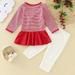 eczipvz Baby Girl Clothes Kids Toddler Baby Children Girls Autumn Christmas Print Cotton Long Sleeve Shirt Dress Long Big Baby (Red 6-12 Months)