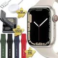 Restored Apple Watch Series 7 (GPS+4G 45 mm) Starlight Aluminum Case with Starlight Sport Band + 4 Bands 3 in 1 Wireless Charging Station for Apple Devices & Magnetic Charging Cable (Refurbished)