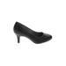 Life Stride Heels: Slip-on Stilleto Minimalist Black Solid Shoes - Women's Size 9 - Round Toe