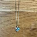 Madewell Jewelry | Madewell Floral Heart Pendant Necklace | Color: Blue/Gold | Size: Os