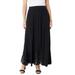 Plus Size Women's Ultrasmooth® Fabric Lace Maxi Skirt by Roaman's in Black (Size 30/32)