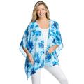 Plus Size Women's Print Kimono by Woman Within in Bright Cobalt Pretty Tie Dye (Size M/1X)