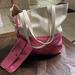 Anthropologie Bags | Anthropologie White/Metallic Pink Leather Tote Bag | Color: Pink/White | Size: Os