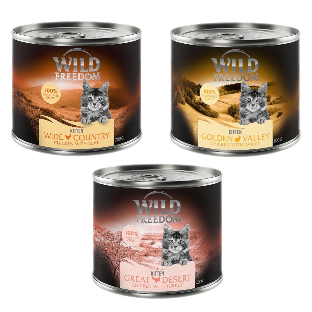 6x200g Mixed Pack Kitten Wild Freedom Wet Cat Food