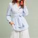 Anthropologie Tops | Anthropologie Building 18 South Seas Belted Button-Front Top | Color: Blue/White | Size: 10