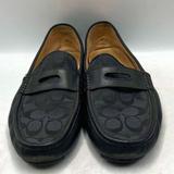 Coach Shoes | Coach Mens Q907 Neal Black Signature Moc Toe Slip On Penny Loafer Shoes Size 12m | Color: Black | Size: 12