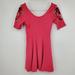 Free People Dresses | Free People Embroidered Floral Short Sleeve Skater Mini Dress Size Small | Color: Pink | Size: S